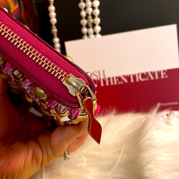 NWOT 💗Authentic 💗Christian Louboutin• Pannettone Studded Wallet - Picture 9 of 17